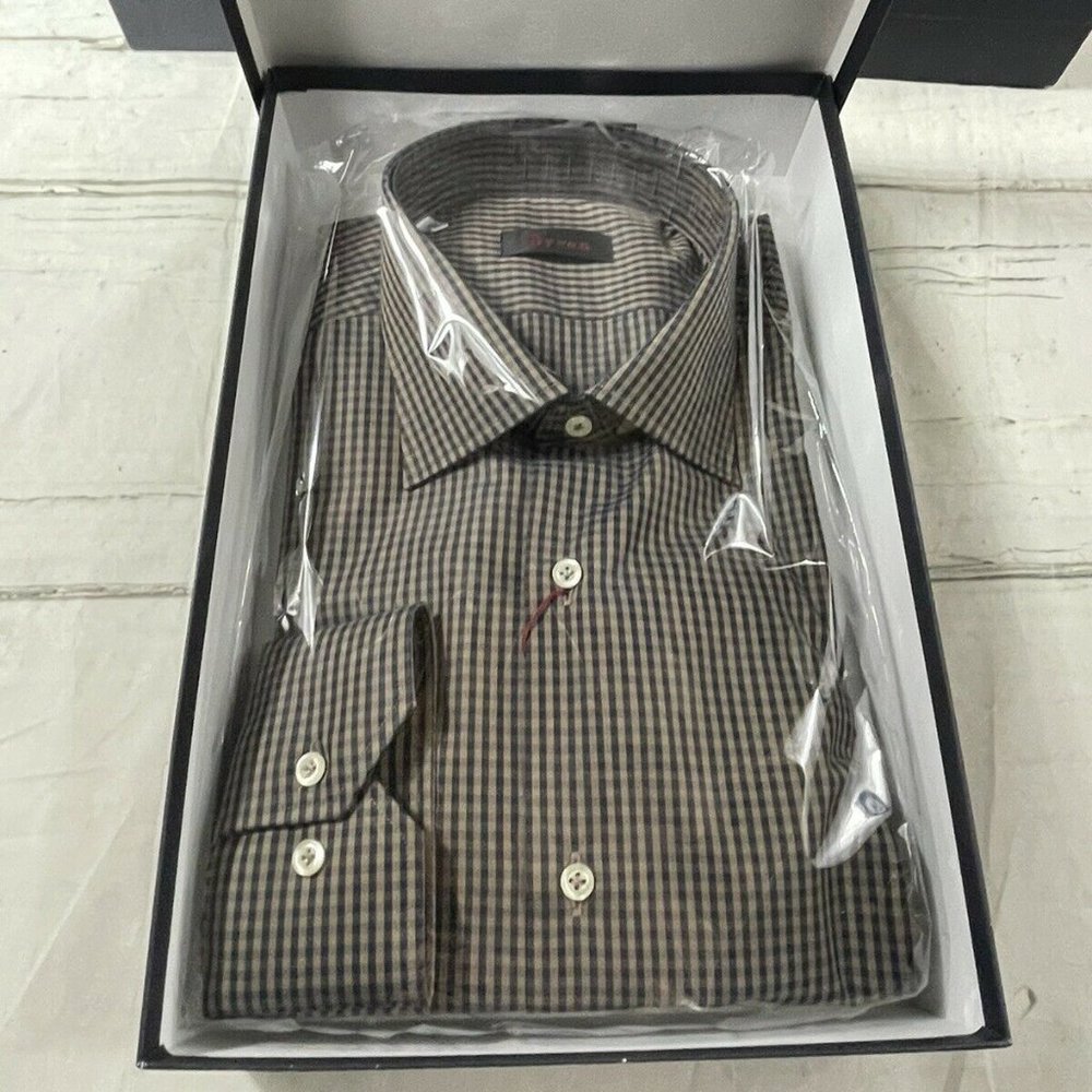 Luxury Byron British Style Tailored Fit Cotton Dress Button 16.5 - 42 NWT $198 C
